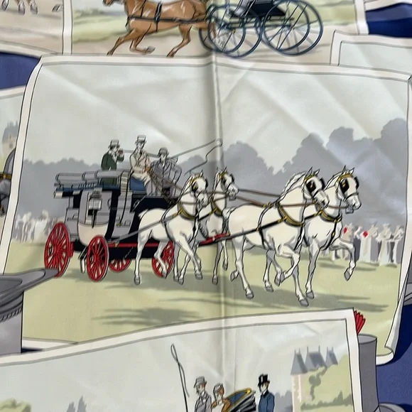 Vintage Hermès Attelages" silk scarf 90cm - Picture 4 of 5